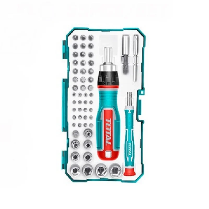 پیچ گوشتی و سری پیچ گوشتی و بکس توتال مدل TACSD30556 مجموعه 55 عددی