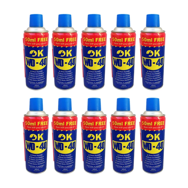 اسپری روان کننده اوکی مدل WD-40 حجم 450 میلی لیتر بسته 10 عددی