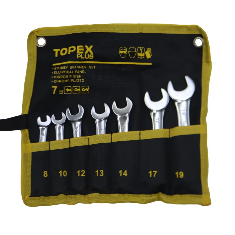 آچار یکسر تخت و یکسر رینگی تاپکس مدل YP-8-19MM سایز 8 تا 19 میلی متر  مجموعه 7 عددی