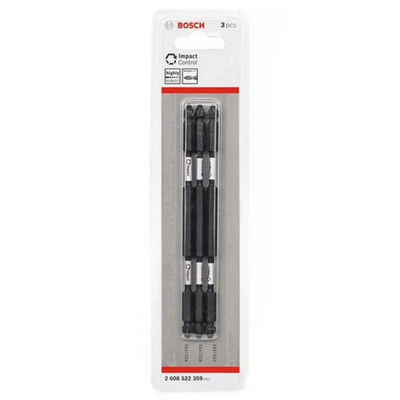 سری پیچ گوشتی دو سر چهار سو بوش مدل Impact Control PZ2 مجموعه 3 عددی