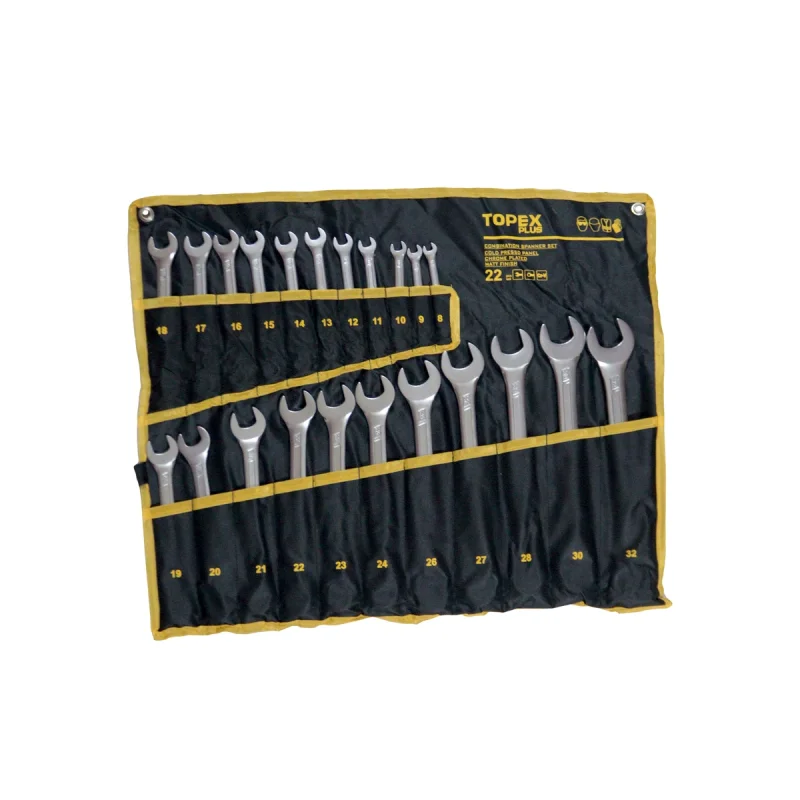 آچار یکسر تخت و یکسر رینگی تاپکس مدل YP-8-32MM مجموعه 22 عددی