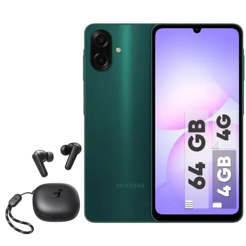 گوشی موبایل سامسونگ مدل Galaxy A07 دو سیم کارت ظرفیت 64 گیگابایت و رم 4 گیگابایت - به همراه هدفون بلوتوثی انکر مدل SoundCore R50i A3949
