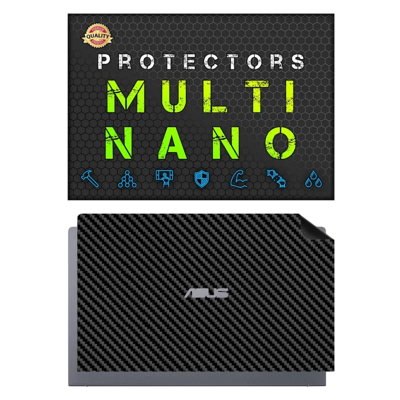 برچسب پوششی پشت لپ تاپ مولتی نانو طرح کربن مدل X-F1C مناسب برای لپ تاپ ایسوس ZenBook 14 Q407IQ 14 inch 2020