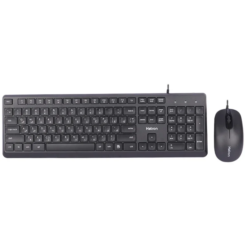 کیبورد و ماوس هترون مدل HKC215، سوییچ ممبران، Full-size