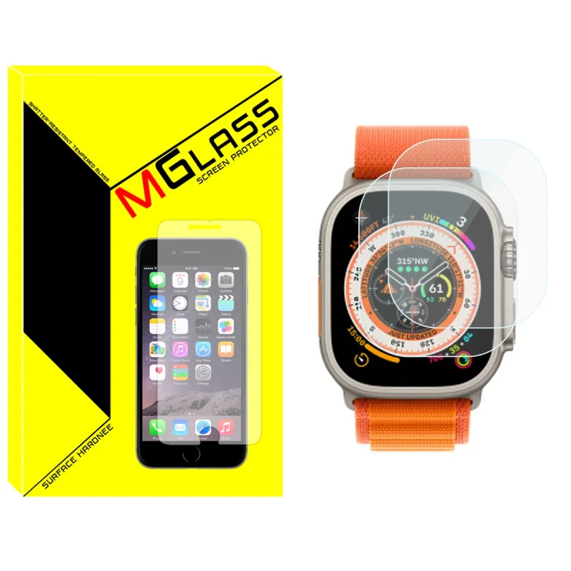 محافظ صفحه نمایش شیشه‌ای ام‌گلس مدل SH-MG مناسب برای ساعت هوشمند هاینو تکو T89 Ultra Max بسته دو عددی