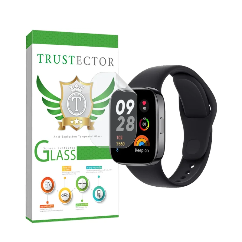 محافظ صفحه نمایش هیدروژل تراستکتور مدل MTBWT مناسب برای ساعت هوشمند شیائومی Redmi Watch 3 Active