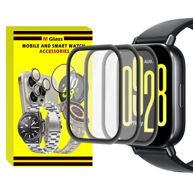 محافظ صفحه نمایش نانو ام‌گلس مدل GLS_Pmma مناسب برای ساعت هوشمند شیائومی Redmi Watch 5 Lite 48mm بسته سه عددی