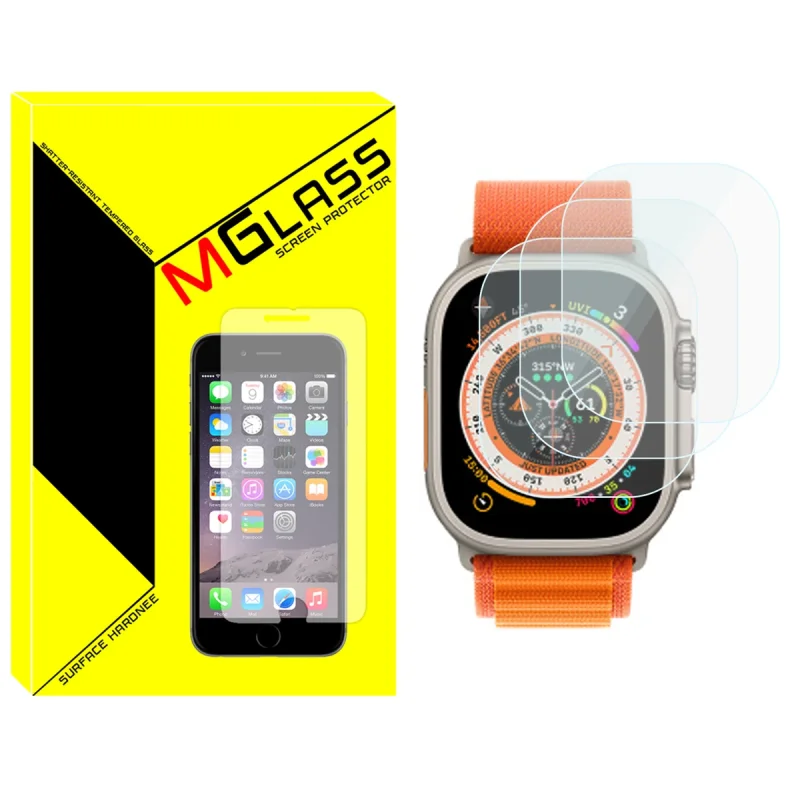محافظ صفحه نمایش شیشه‌ای ام‌گلس مدل SH-MG مناسب برای ساعت هوشمند هاینو تکو T89 Ultra Max بسته سه عددی