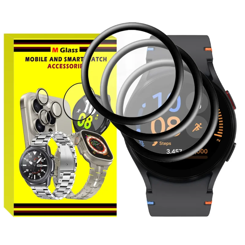 محافظ صفحه نمایش نانو ام‌گلس مدل Pmma-MG مناسب برای ساعت هوشمند سامسونگ Galaxy Watch FE بسته سه عددی