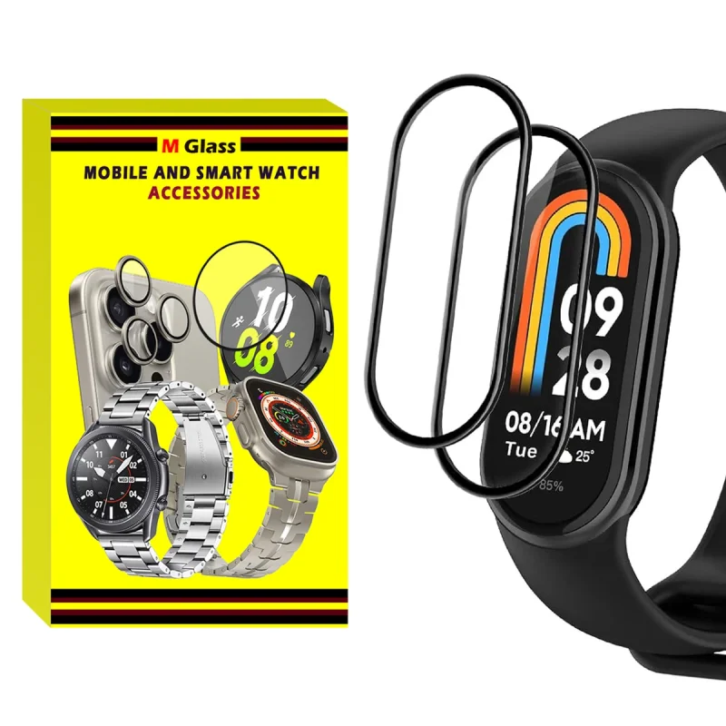 محافظ صفحه نمایش نانو ام‌گلس مدل GLS-Pmma مناسب برای ساعت هوشمند شیائومی Mi Band 4 12mm بسته دو عددی