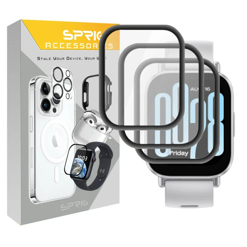 محافظ صفحه نمایش اسپریگ مدل Pmma-SPG مناسب برای ساعت هوشمند شیائومی Redmi Watch 5 Active بسته سه عددی