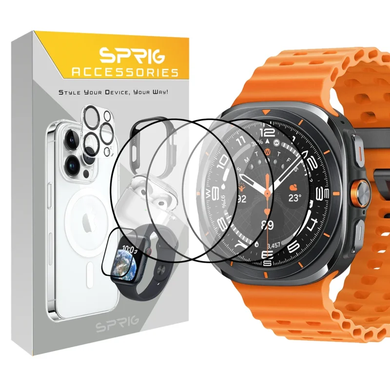محافظ صفحه نمایش اسپریگ مدل Pmma-SPG مناسب برای ساعت هوشمند سامسونگ Galaxy Watch 7 Ultra 47mm بسته سه عددی