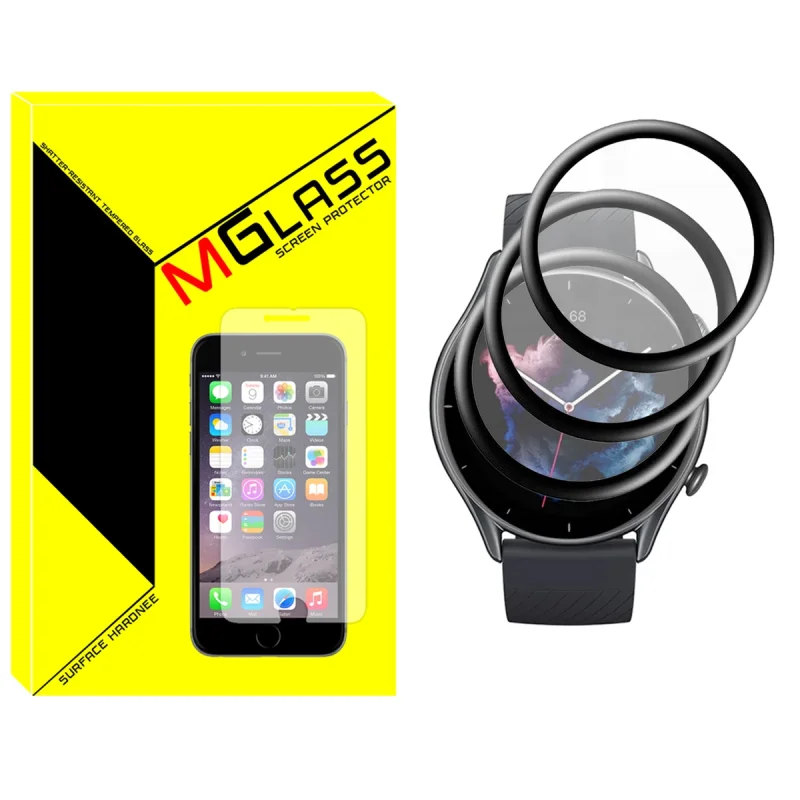 محافظ صفحه نمایش نانو ام گلس مدل NMG مناسب برای ساعت هوشمند امازفیت GTR 3 Pro بسته سه عددی