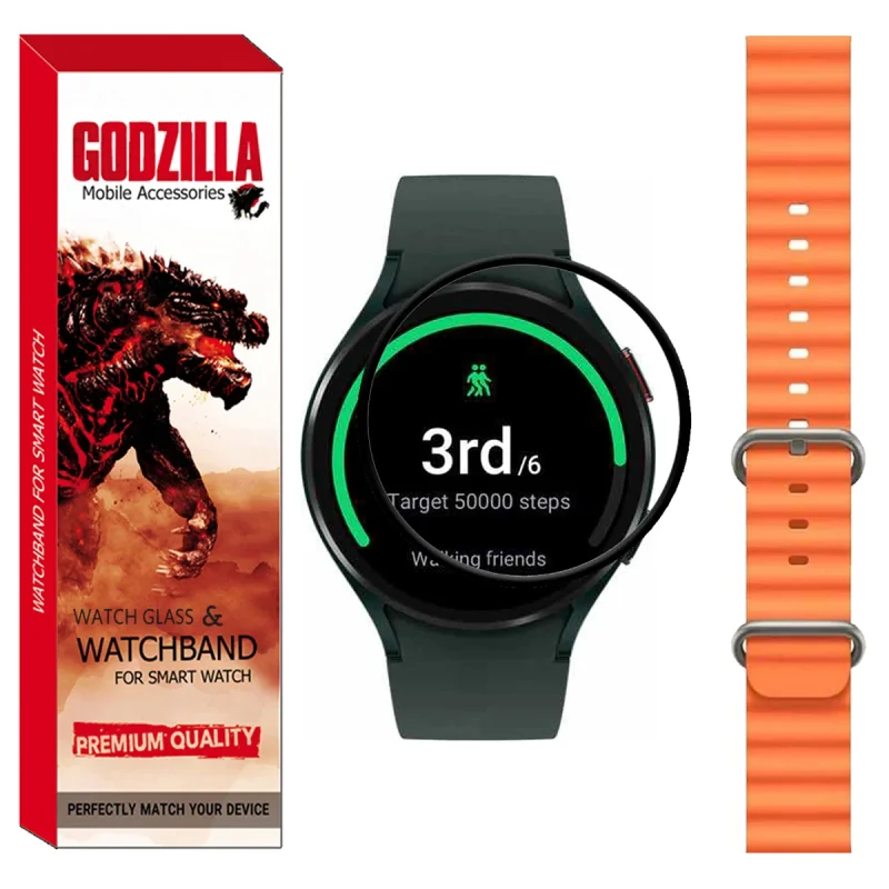 محافظ صفحه نمایش گودزیلا مدل GS-Ocean مناسب برای ساعت هوشمند سامسونگ Watch 4 40mm به همراه بند