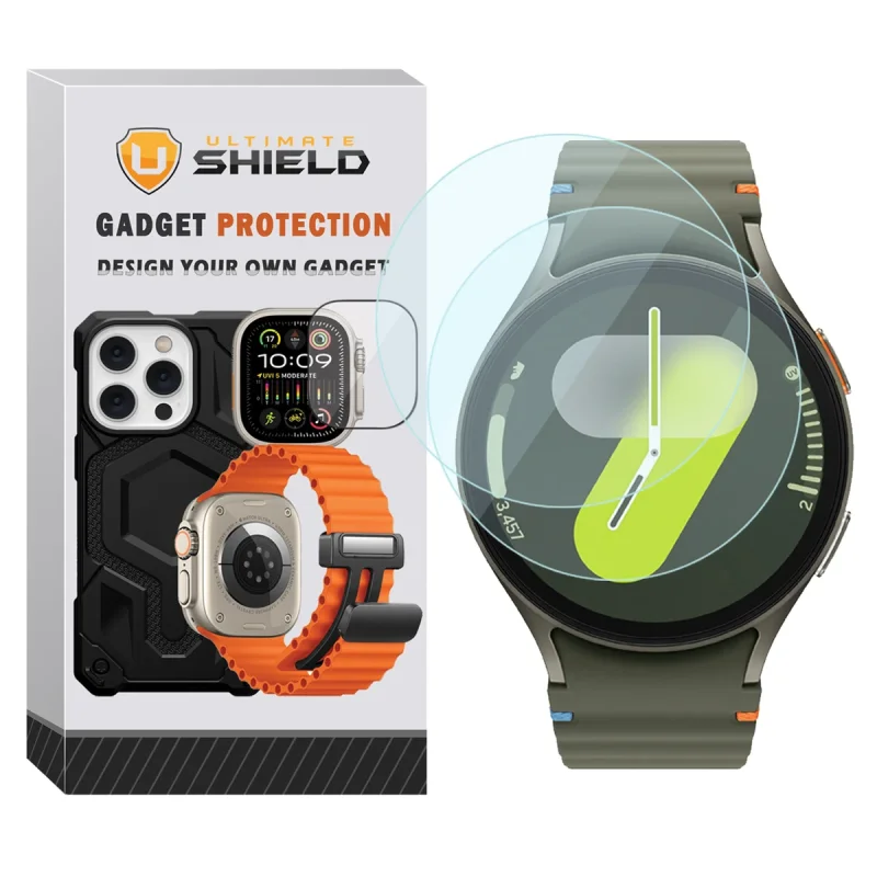 محافظ صفحه نمایش شیشه‌ای آلتیمیت شیلد مدل Glass-UL مناسب برای ساعت هوشمند سامسونگ Galaxy Watch 7 40mm بسته دو عددی