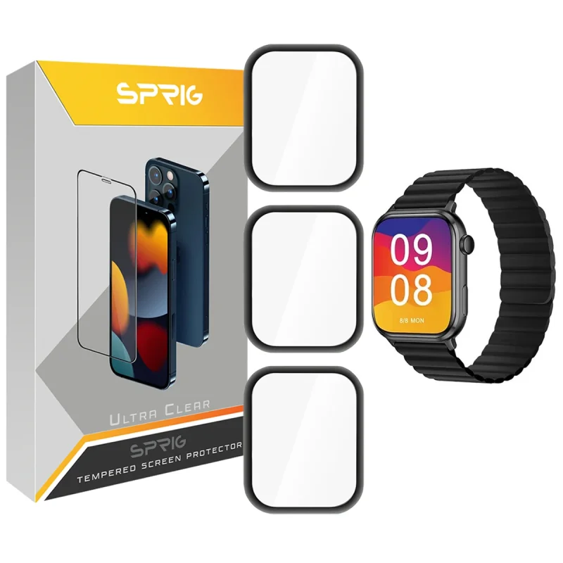محافظ صفحه نمایش نانو اسپریگ مدل SPG مناسب برای ساعت هوشمند ایمیلب W02 بسته سه عددی