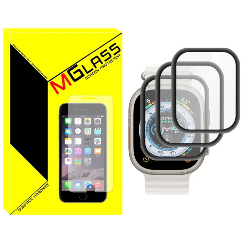 محافظ صفحه نمایش نانو ام‌گلس مدل Pmma-MG مناسب برای ساعت هوشمند ویرفیت HK8 pro max / HK9 ultra 2 / T900 Ultra بسته سه عددی