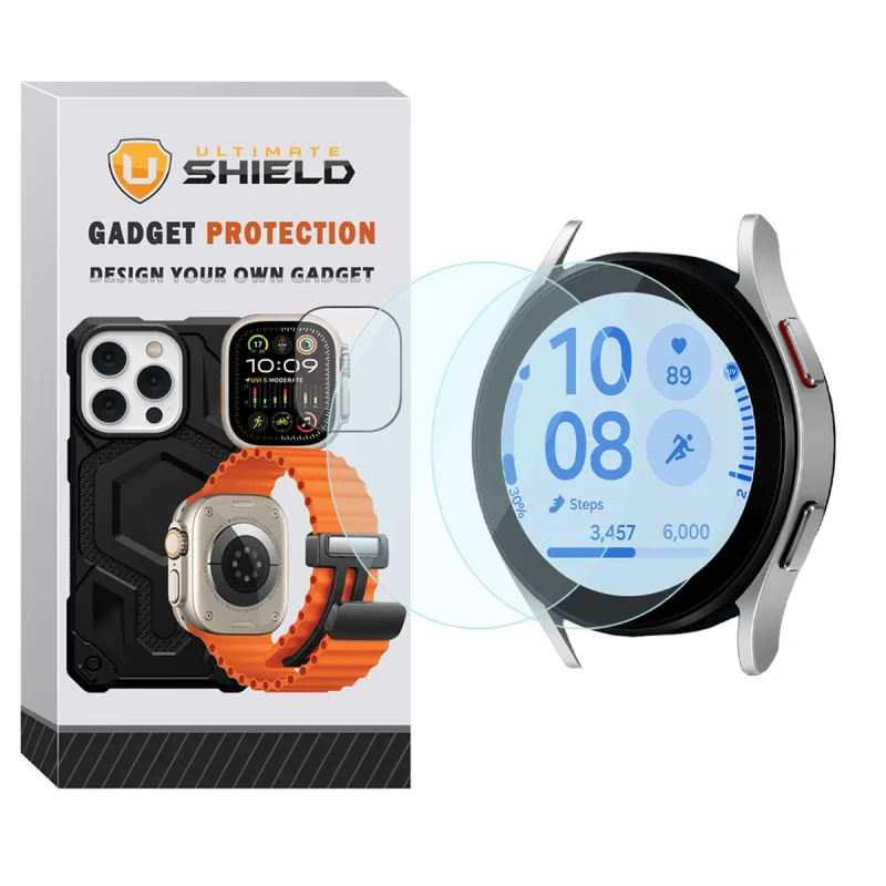 محافظ صفحه نمایش شیشه‌ای آلتیمیت شیلد مدل Glass-UL مناسب برای ساعت هوشمند سامسونگ Galaxy Watch FE بسته دو عددی