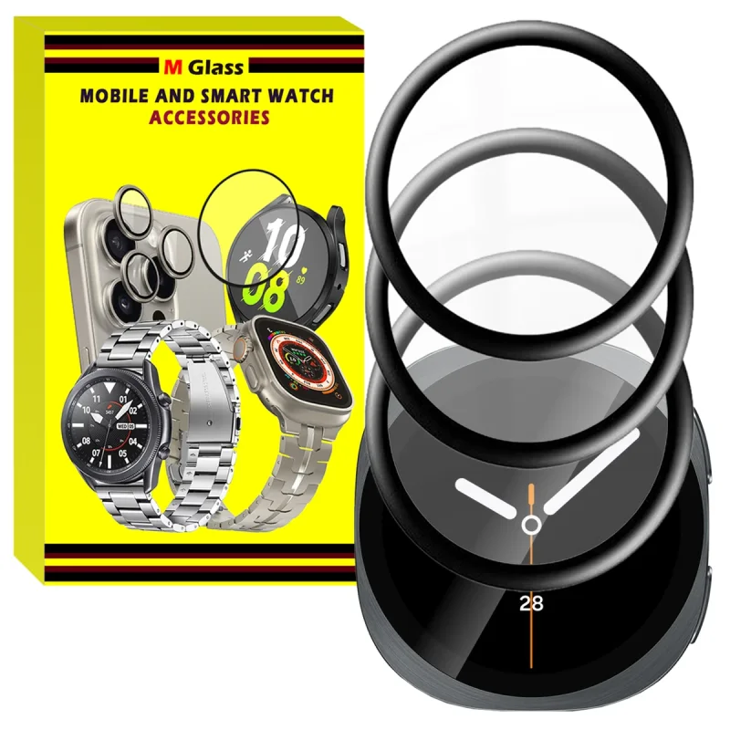 محافظ صفحه نمایش نانو ام‌گلس مدل GLS_Pmma مناسب برای ساعت هوشمند سامسونگ Galaxy Watch 8 40mm بسته سه عددی
