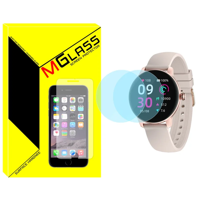 محافظ صفحه نمایش شیشه‌ای ام‌گلس مدل Glass-MG مناسب برای ساعت هوشمند کیسلکت L11 Pro بسته دو عددی