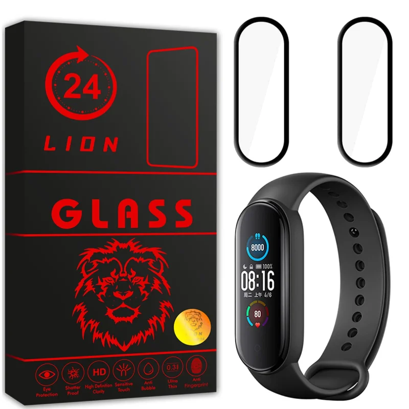 محافظ صفحه نمایش لاین مدل RT007 مناسب برای ساعت هوشمند شیائومی Mi Band 5 بسته دو عددی