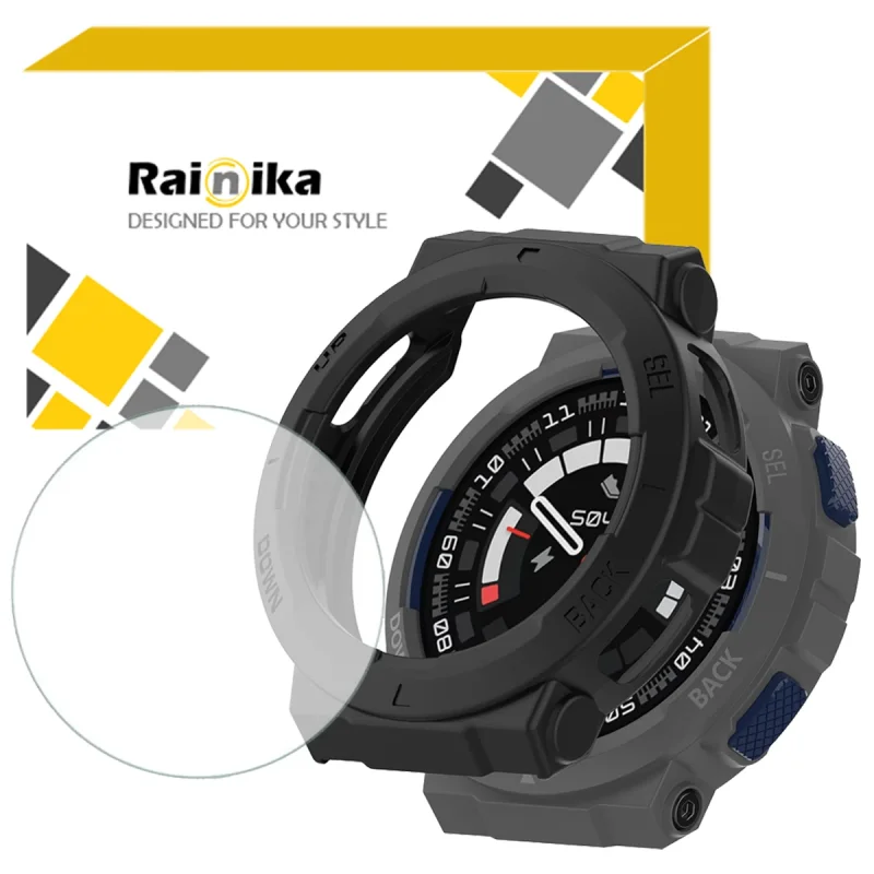 کاور رینیکا مدل Active Edge Glass مناسب برای ساعت هوشمند امیزفیت Active Edge به همراه محافظ صفحه نمایش