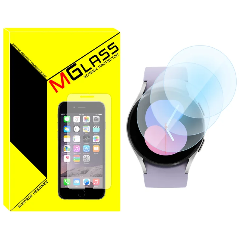 محافظ صفحه نمایش شیشه‌ای ام‌گلس مدل Glass-MG مناسب برای ساعت هوشمند سامسونگ Galaxy Watch 5 40mm بسته سه عددی