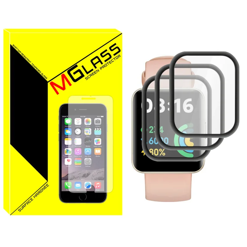 محافظ صفحه نمایش نانو ام گلس مدل NMG مناسب برای ساعت هوشمند شیائومی Redmi Watch 2 بسته سه عددی