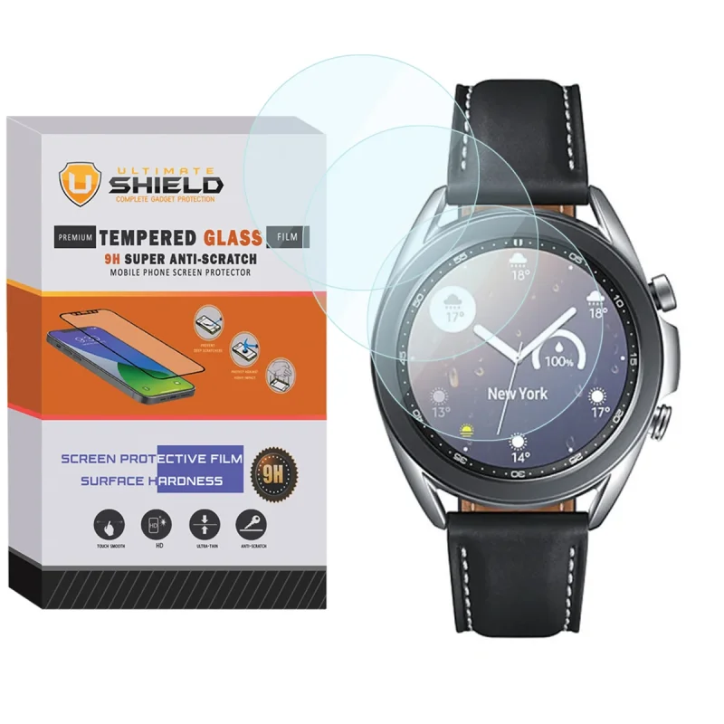 محافظ صفحه نمایش شیشه ای آلتیمیت شیلد مدل SH-UL مناسب برای ساعت هوشمند سامسونگ Galaxy Watch 3 41mm بسته سه عددی