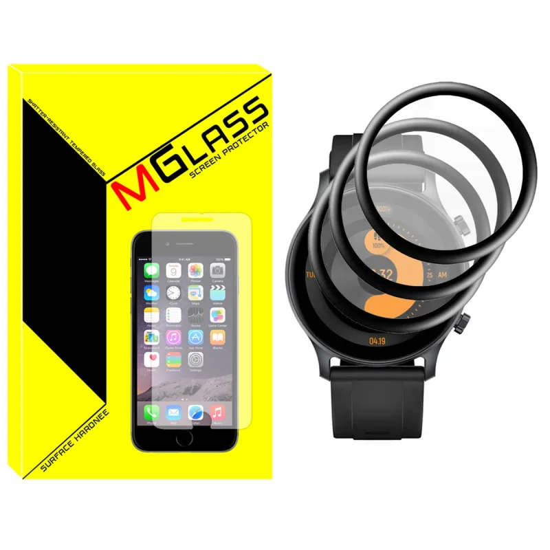 محافظ صفحه نمایش نانو ام‌گلس مدل Pmma-MG مناسب برای ساعت هوشمند هایلو LS04 RS3 بسته سه عددی