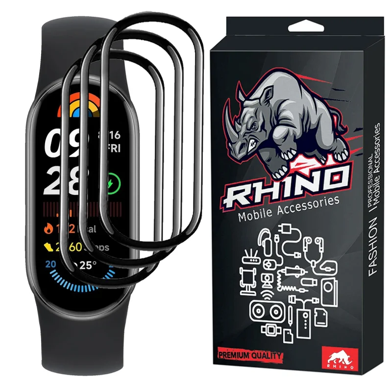 محافظ صفحه نمایش راینو مدل PMA-Mi9 مناسب برای مچ بند هوشمند شیائومی Mi Band 9 بسته 3 عددی