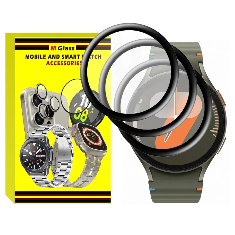 محافظ صفحه نمایش نانو ام‌گلس مدل Pmma-MG مناسب برای ساعت هوشمند سامسونگ Galaxy Watch 7 44mm بسته سه عددی