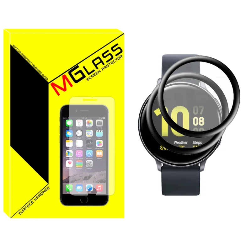 محافظ صفحه نمایش نانو ام‌گلس مدل GLS_Pmma مناسب برای ساعت هوشمند سامسونگ Galaxy Watch Active 44mm بسته دو عددی