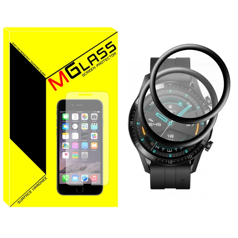 محافظ صفحه نمایش نانو ام‌گلس مدل Pmma-MG مناسب برای ساعت هوشمند هوآوی GT2 46mm بسته دو عددی