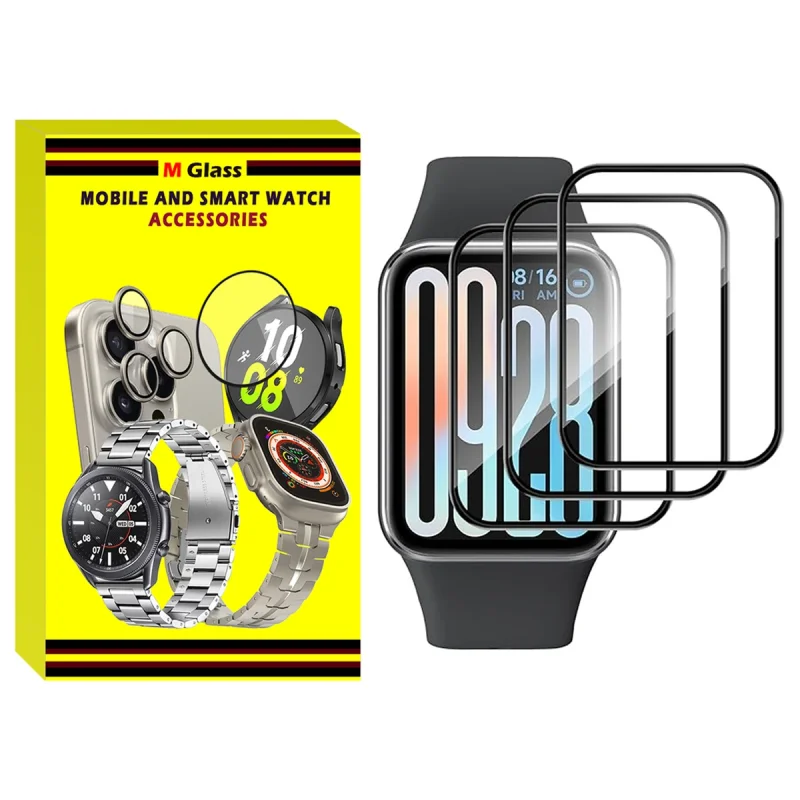 محافظ صفحه نمایش نانو ام‌گلس مدل GLS_Pmma مناسب برای ساعت هوشمند شیائومی Smart Band 9 Pro 43mm بسته سه عددی