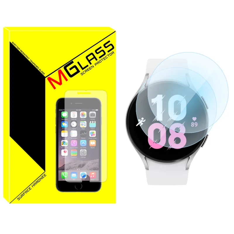 محافظ صفحه نمایش شیشه‌ای ام گلس مدل SH-MG مناسب برای ساعت هوشمند سامسونگ Galaxy Watch 5 44mm بسته دو عددی