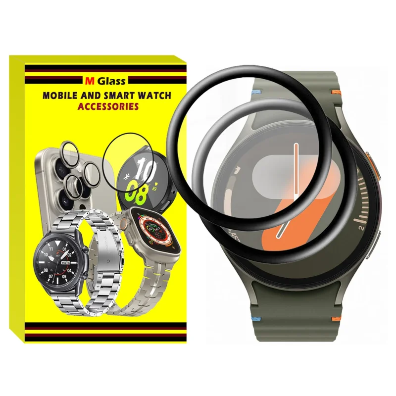 محافظ صفحه نمایش نانو ام‌گلس مدل Pmma-MG مناسب برای ساعت هوشمند سامسونگ Galaxy Watch 7 44mm بسته دو عددی