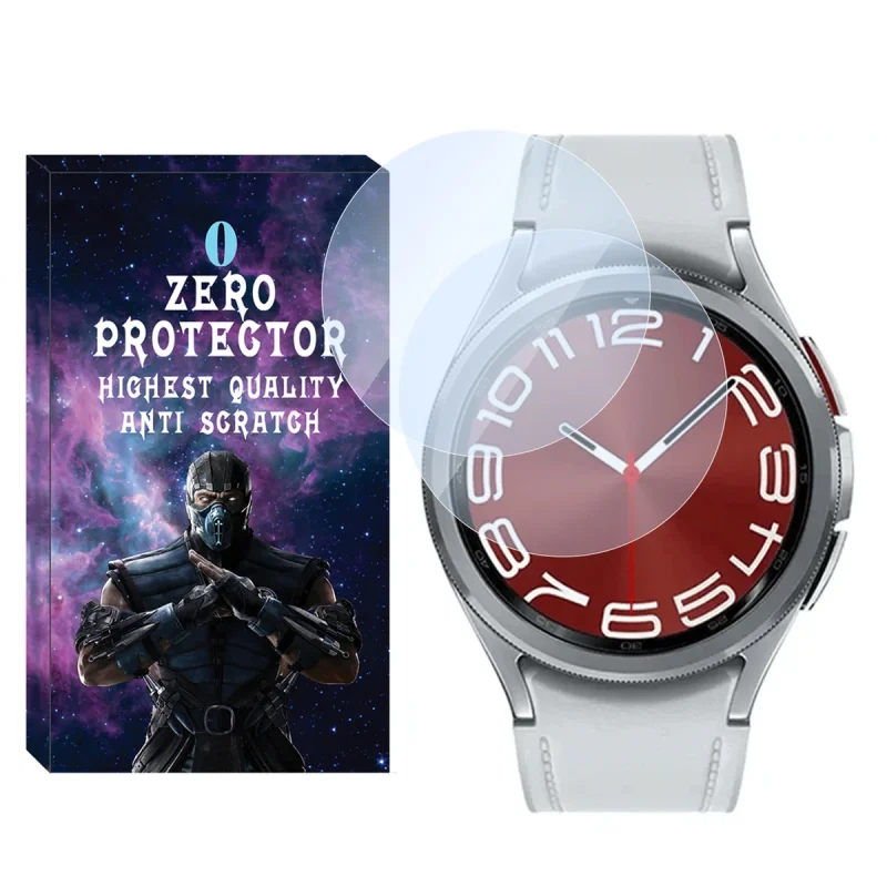 محافظ صفحه نمایش شیشه‌ای زیرو مدل SH-ZR مناسب برای ساعت هوشمند سامسونگ Galaxy watch 6 Classic 47mm بسته دو عددی