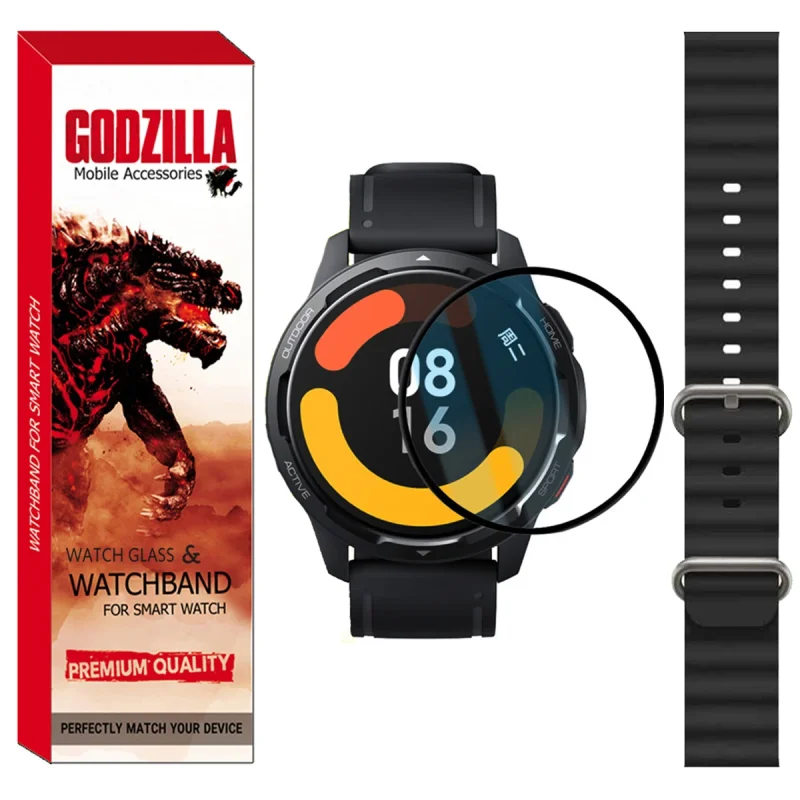 محافظ صفحه نمایش گودزیلا مدل GS-Ocean مناسب برای ساعت هوشمند شیائومی Mi Watch Color 2 به همراه بند