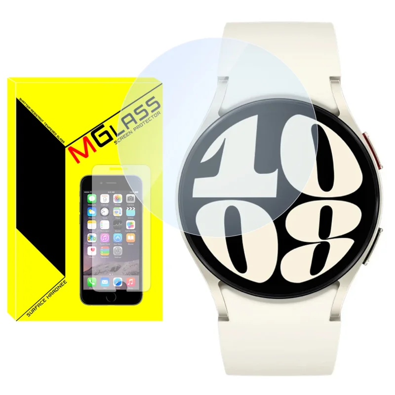 محافظ صفحه نمایش شیشه‌ای ام‌گلس مدل Glass-MG مناسب برای ساعت هوشمند سامسونگ Galaxy Watch 6 44mm