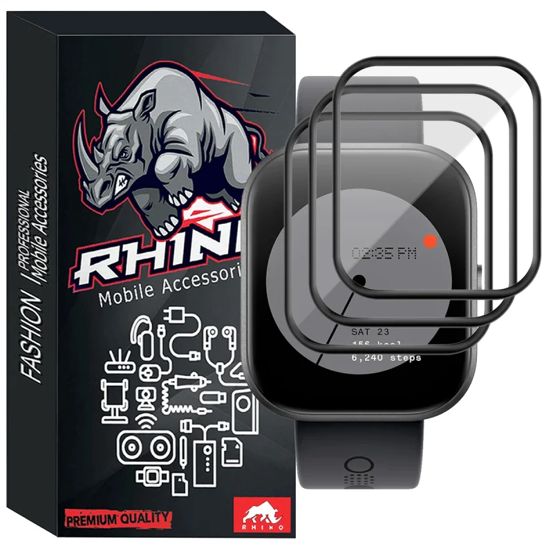 محافظ صفحه نمایش راینو مدل PMMA مناسب برای ساعت هوشمند ناتینگ CMF Watch Pro بسته 3 عددی