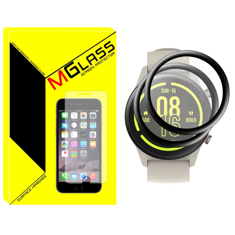 محافظ صفحه نمایش نانو ام‌گلس مدل Pmma-MG مناسب برای ساعت هوشمند شیائومی Mi watch color sport بسته دو عددی