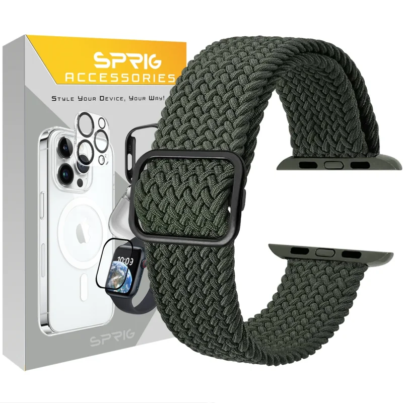 بند اسپریگ مدل Braided Loop مناسب برای اپل واچ سری SE/4/5/6 سایز 44 میلی متری