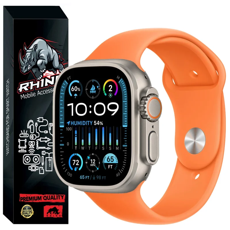 بند راینو مدل Silicone مناسب برای اپل واچ Watch Ultra 2