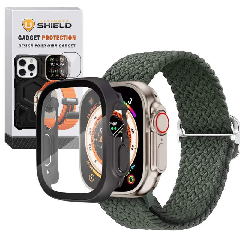 بند آلتیمیت شیلد مدل Braided GRD مناسب برای اپل واچ Ultra / Ultra 2 سایز 49mm به همراه کاور