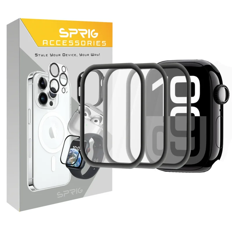 محافظ صفحه نمایش اسپریگ مدل Pmma-SPG مناسب برای اپل واچ Series 10 42mm بسته سه عددی