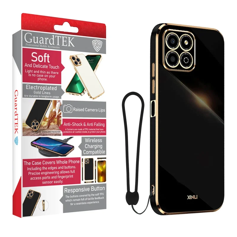 کاور گاردتک آساک مدل Apple Strap مناسب برای گوشی موبایل آنر Honor X6B به همراه بندآویز