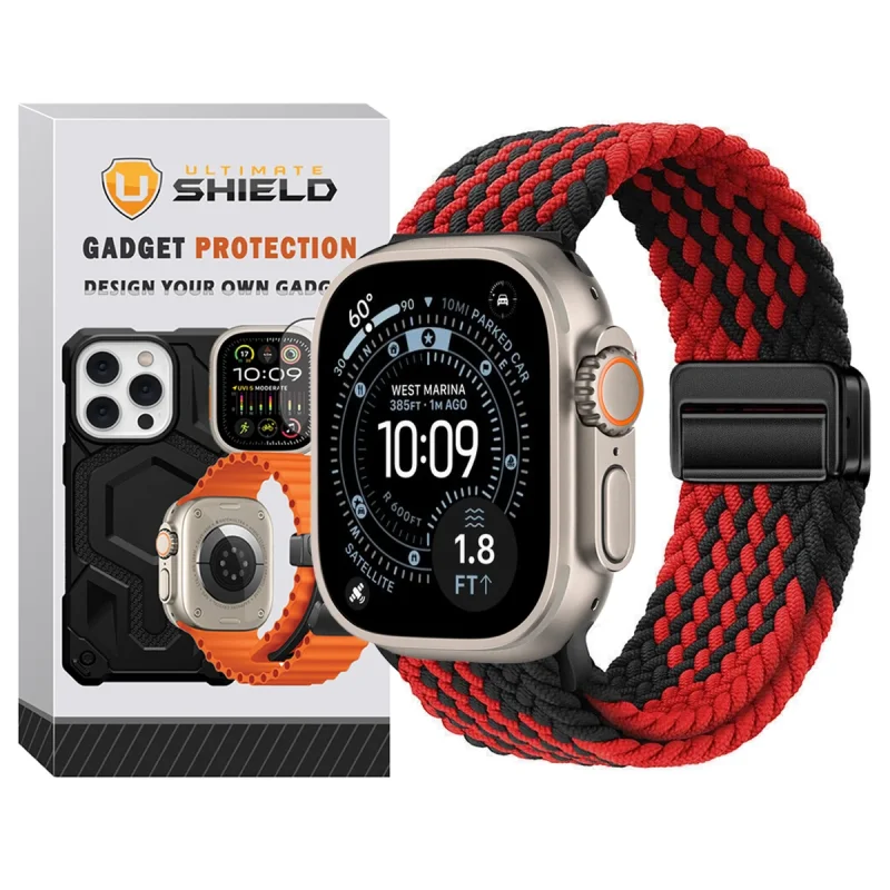 بند آلتیمیت شیلد مدل Braided Magsolo مناسب برای اپل واچ 49 میلی متری سری Ultra 3