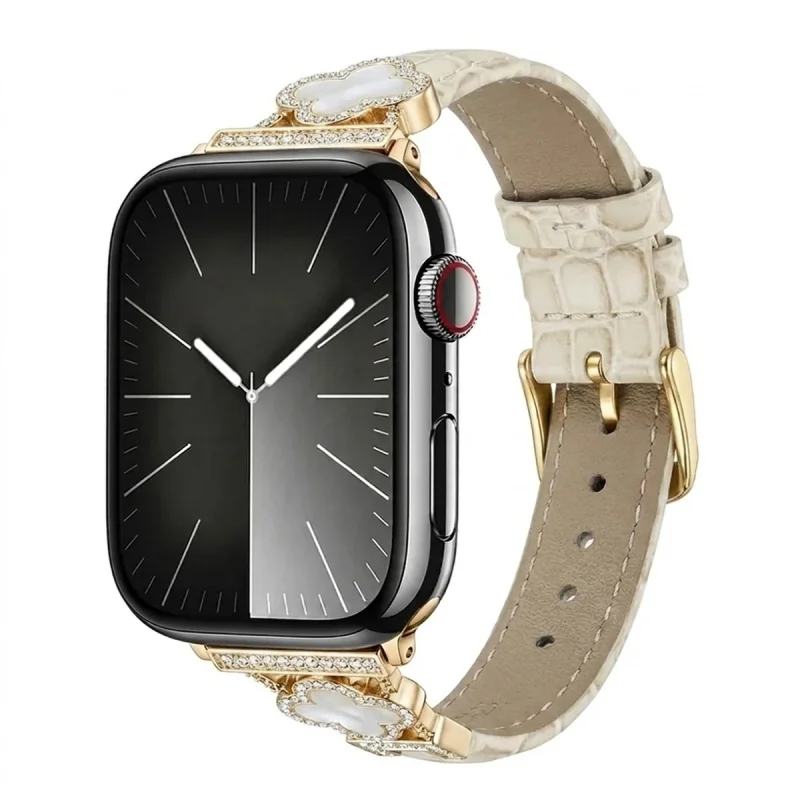 بند آکوآرا مدل Van Cleef Leather GL مناسب برای اپل واچ 38/40/41 میلیمتری سری SE/1/2/3/4/5/6/7/8/9