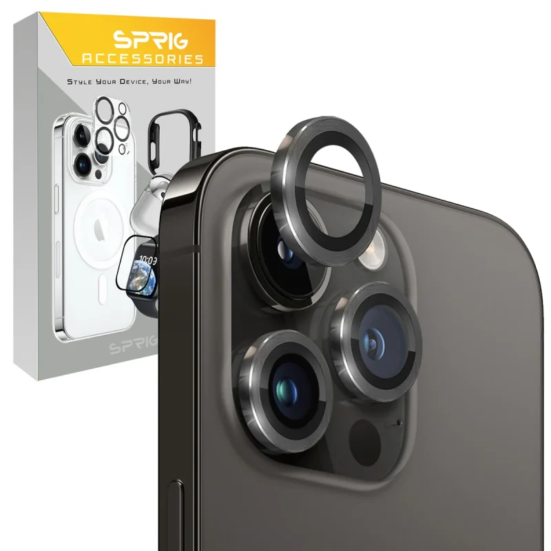 محافظ لنز رینگی اسپریگ مدل Metal-Ring مناسب برای گوشی موبایل اپل iPhone 15 pro / 15 Pro Max